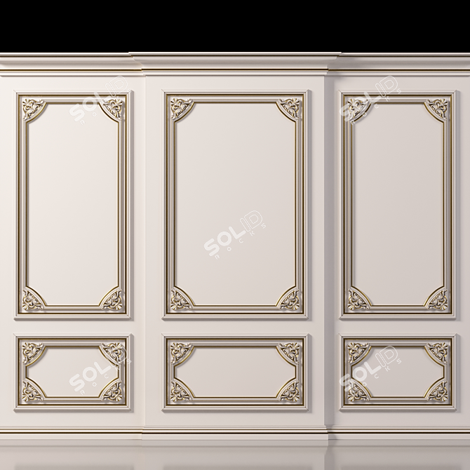 Elegant Wall Molding 6 3D model image 3