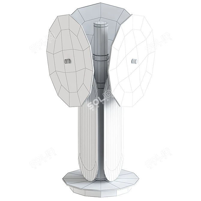 Elegant White & Gray Table Lamp 3D model image 2