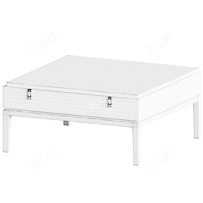 Glamour 2-Drawer Coffee Table 3D model image 2