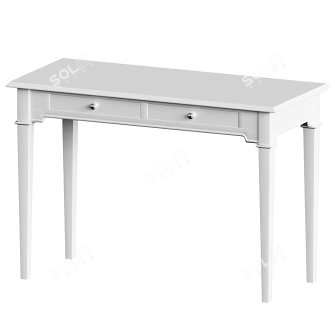 Modern White Writing Table - Oxford 3D model image 1