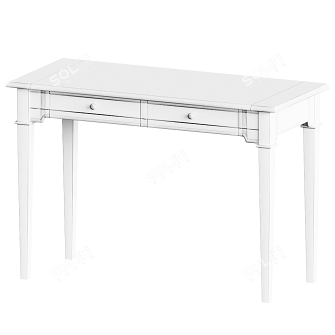 Modern White Writing Table - Oxford 3D model image 2