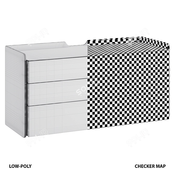 Pianca Chloe: Stylish Chest of Drawers 3D model image 3