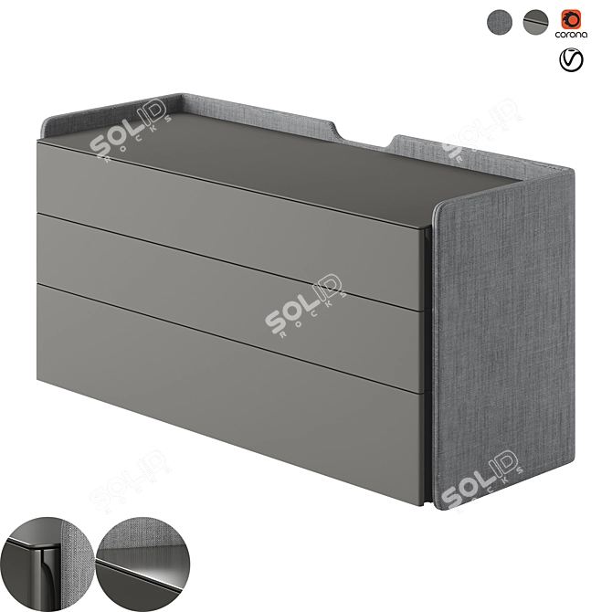 Pianca Chloe: Stylish Chest of Drawers 3D model image 4