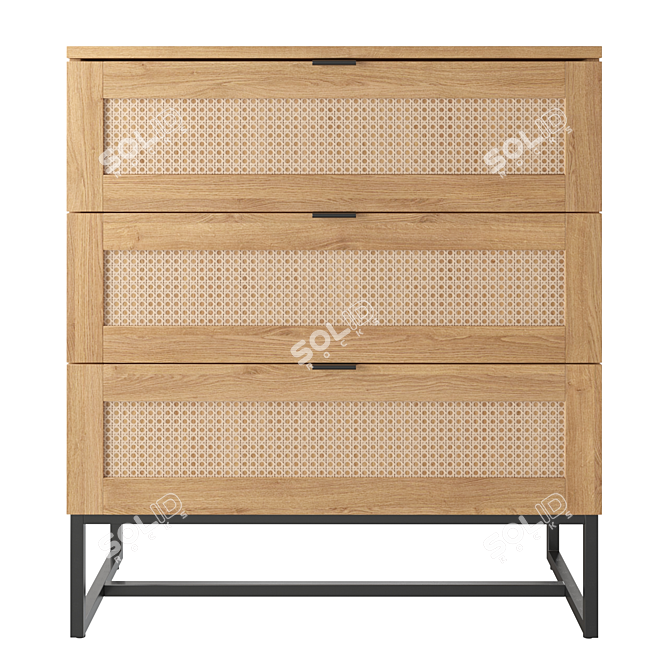 Nordic Charm: 3-Drawer Chest 3D model image 2