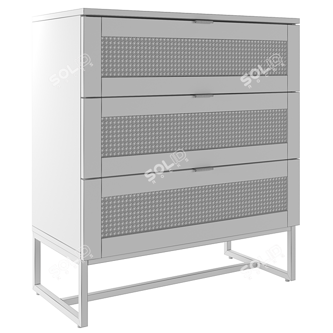 Nordic Charm: 3-Drawer Chest 3D model image 3