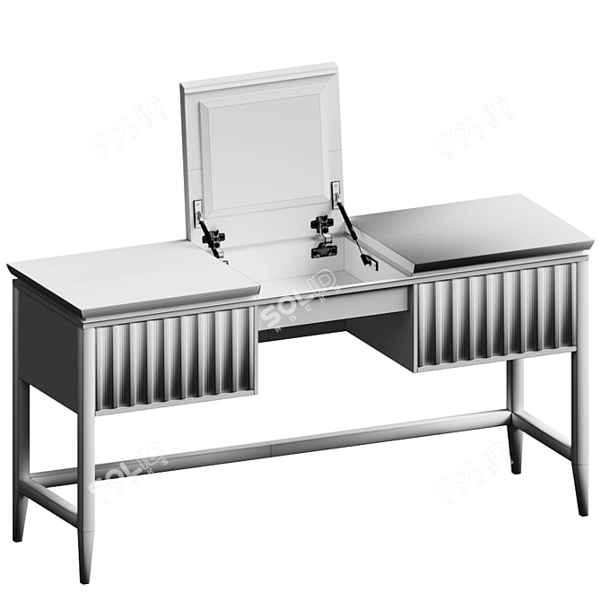Elegant Austin Vanity Table with 2 Drawers 3D model image 2