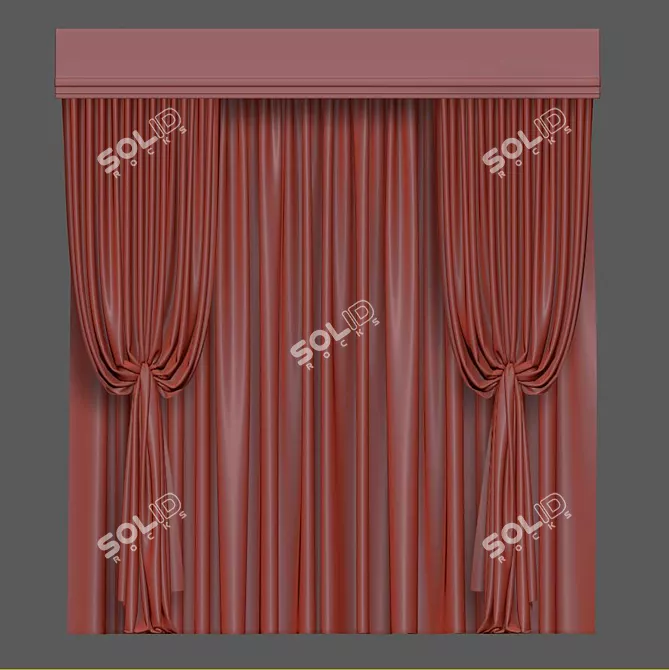 Modern Geometric Curtain 3D model image 4