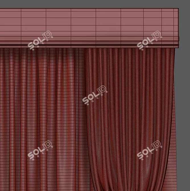 Modern Geometric Curtain 3D model image 5