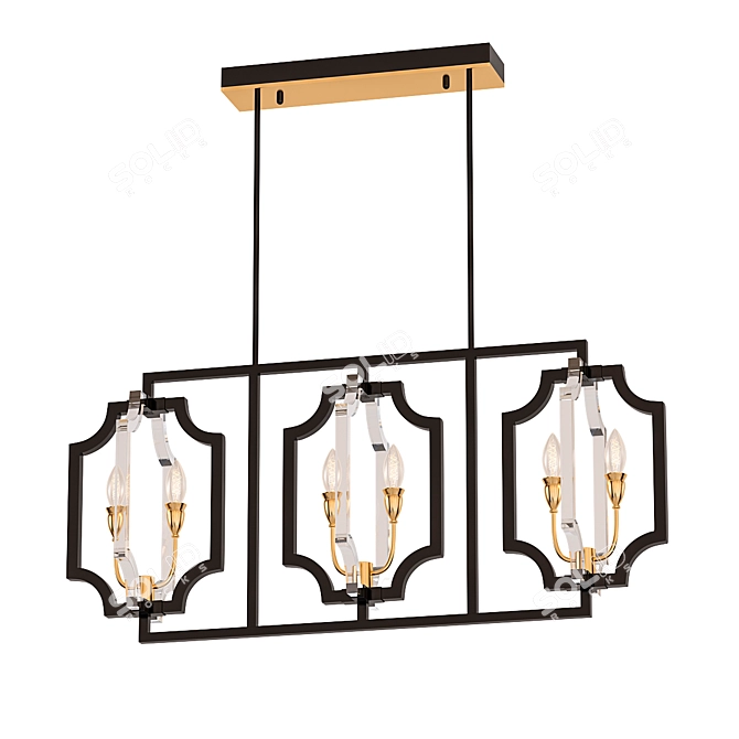 Elegant Newport Hanging Chandelier 3D model image 1