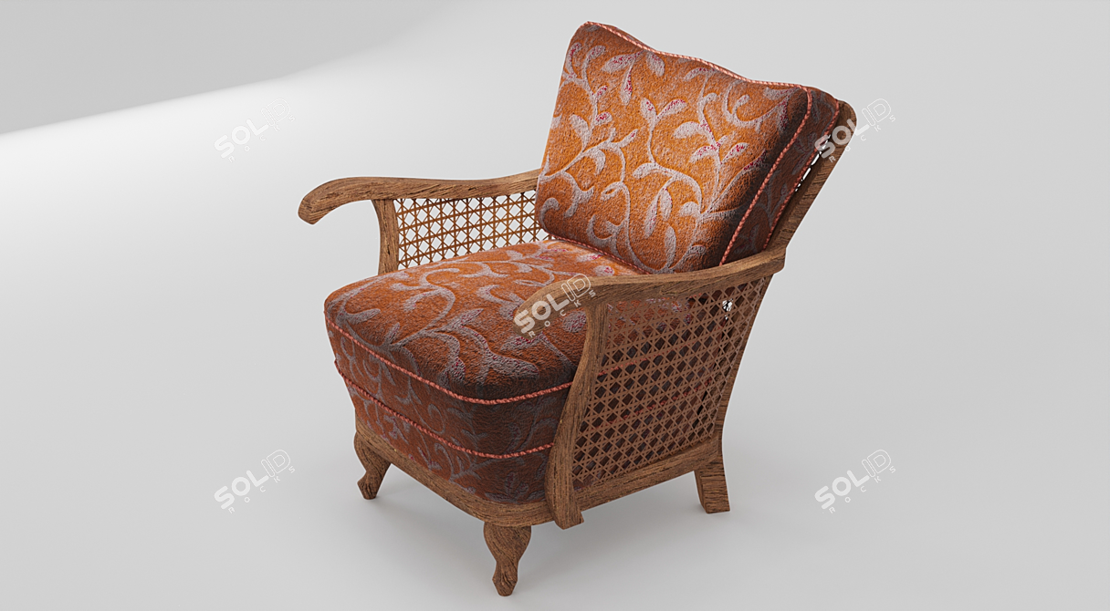 Cozy Wicker Armchair 3D model image 2