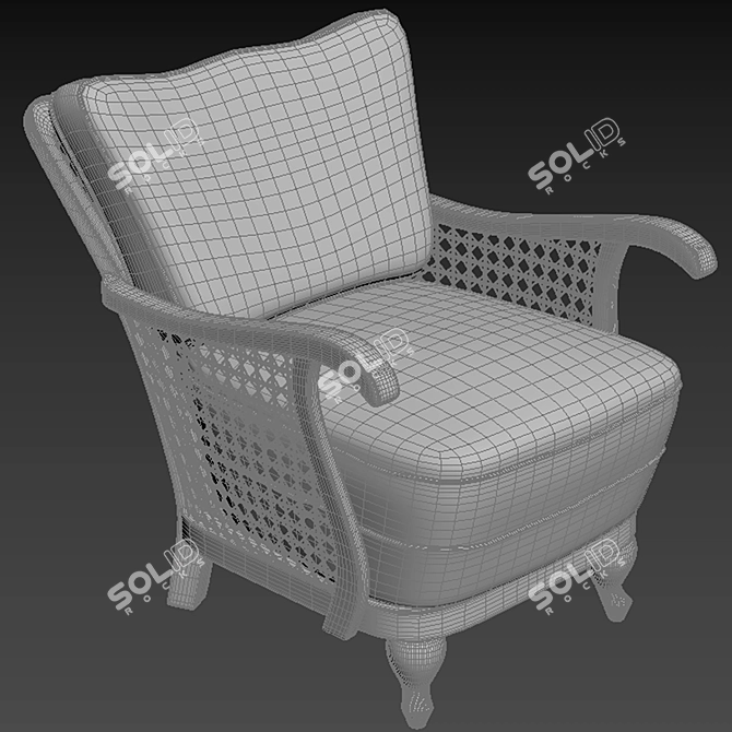 Cozy Wicker Armchair 3D model image 4