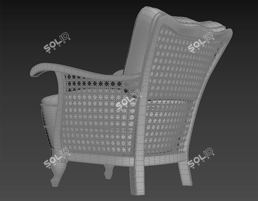 Cozy Wicker Armchair 3D model image 5