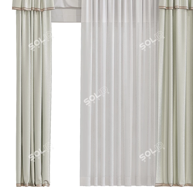 Sleek Curtain Design 3D model image 3