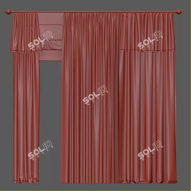 Sleek Curtain Design 3D model image 4