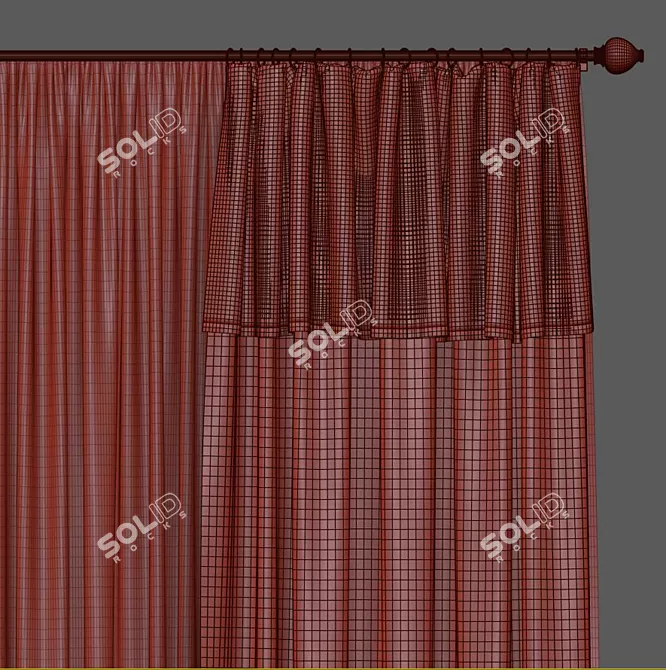 Sleek Curtain Design 3D model image 5