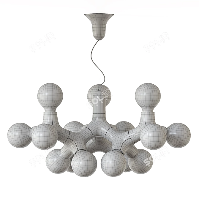 Elegant Molecular Light Fixture 3D model image 4