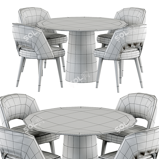 Luxury Eichholtz CLIFF & Andeline Dining Table 3D model image 5