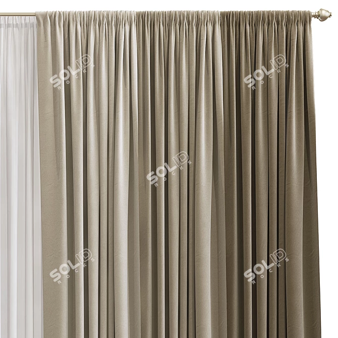 Revamped Curtain Design: 949 3D model image 2