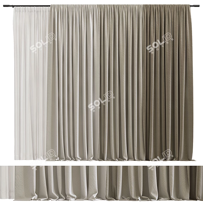 Title: 951 Curtain - Crafted with Precision 3D model image 1