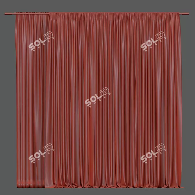 Elegant Sheer Window Curtain 3D model image 4