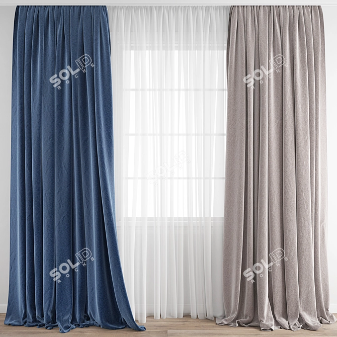 Poly Curtain: High Quality 3D Model 3D model image 1