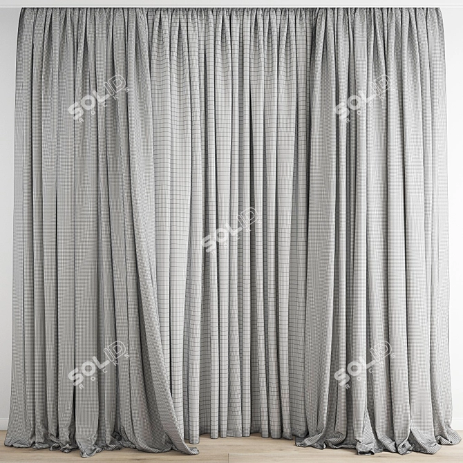 Poly Curtain: High Quality 3D Model 3D model image 4