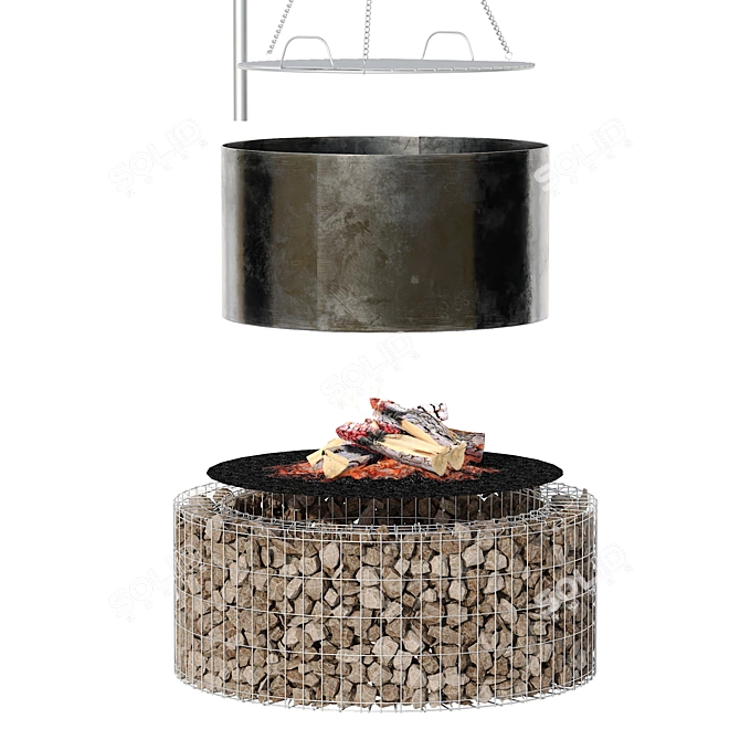 BELLISSA Stone Grill: Perfect for Outdoor Grilling 3D model image 4