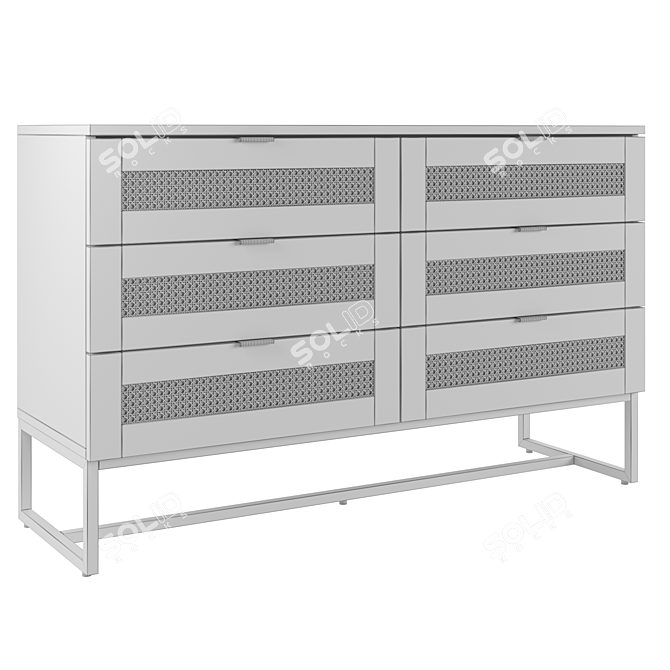 Stylish Scandinavian 6-Drawer Chest 3D model image 3