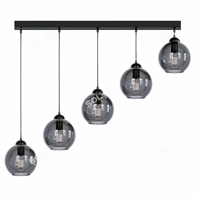 Elegant 5-Light Linear Pendant Vard 3D model image 1