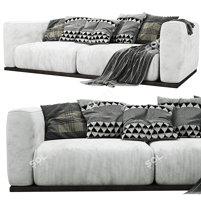 Modern Lario Flexform Double Sofa 3D model image 8