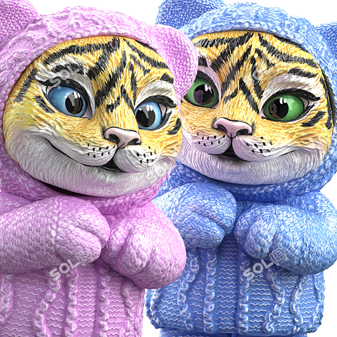 Roaring Tiger Cubs - 3D Model 3D model image 2