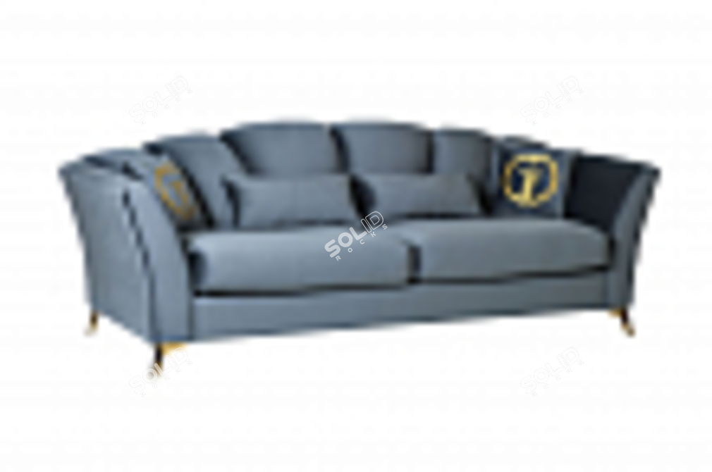 Annette Foldable Velvet Sofa 3D model image 2