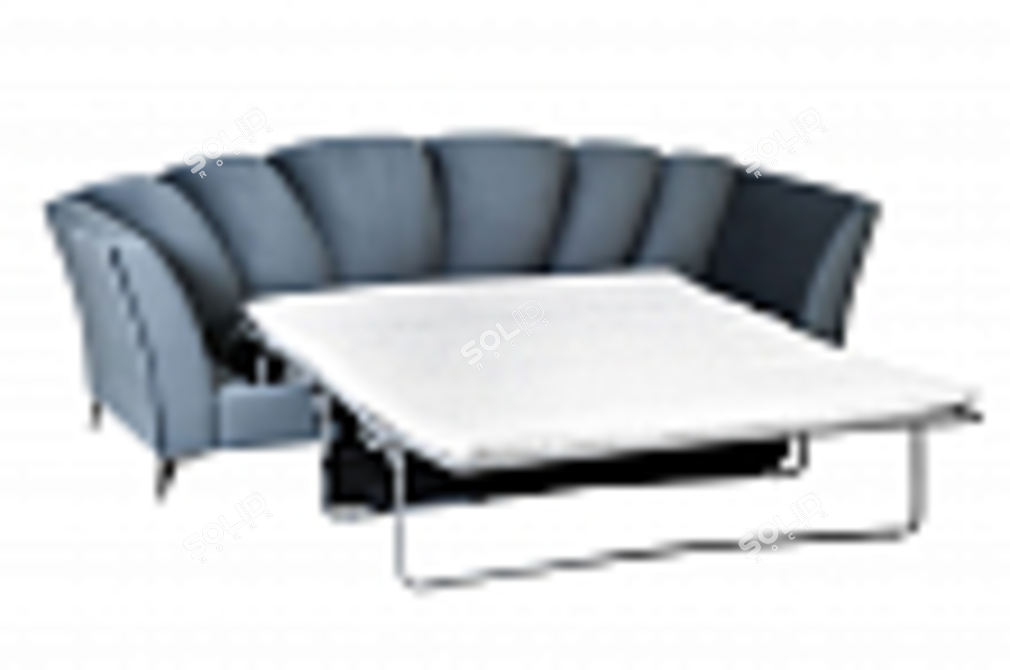 Annette Foldable Velvet Sofa 3D model image 4