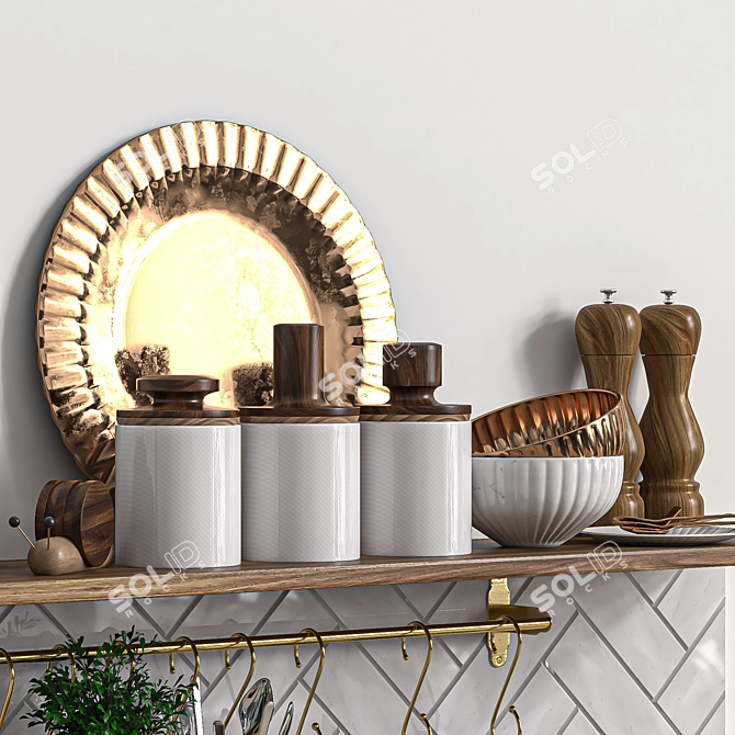 Modern Kitchen Set 2015 3D model image 4