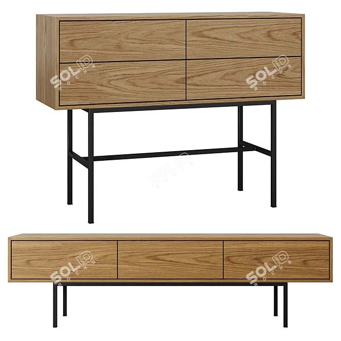 Destiny TV Cabinet Set - Stylish and Functional 3D model image 1