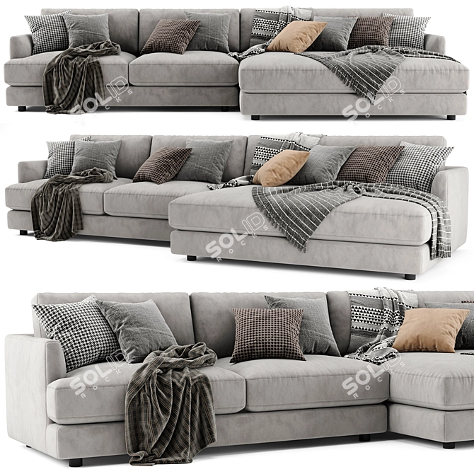 Modern West Elm Haven Double Wide Sofa 3D model image 1