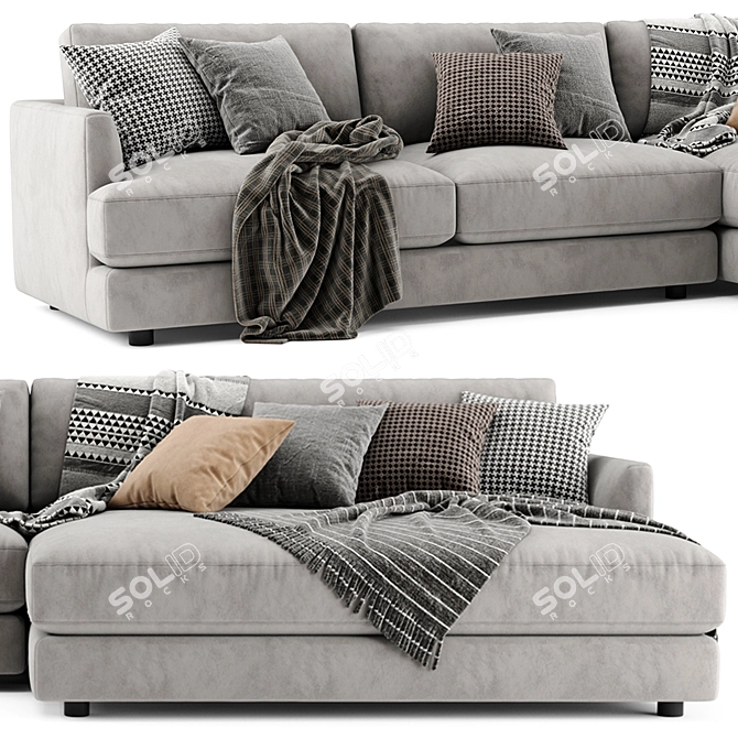 Modern West Elm Haven Double Wide Sofa 3D model image 3