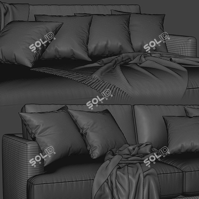 Modern West Elm Haven Double Wide Sofa 3D model image 5