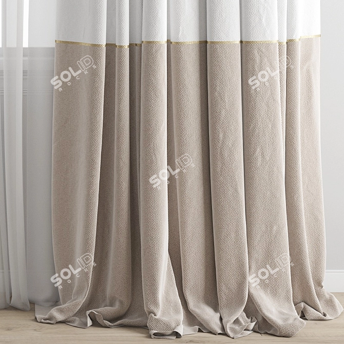 Poly Curtain 3D Model 3D model image 2