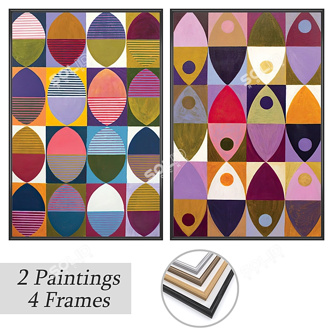 2-Piece Art Set with Multiple Frame Options 3D model image 1