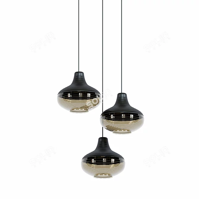 Elegant Glass Pendant Light 3D model image 2