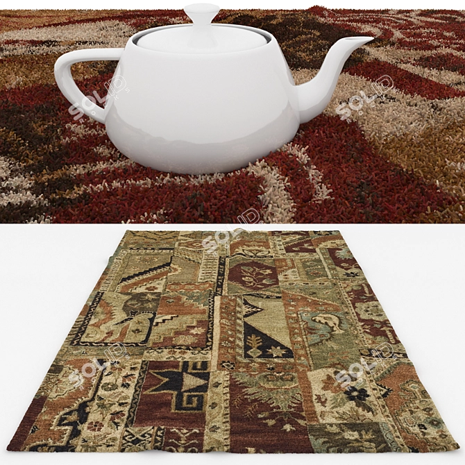 Versatile Set of 6 Rugs 3D model image 3