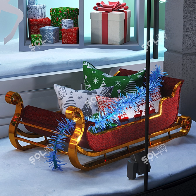 Festive Gift Shop Display 3D model image 3