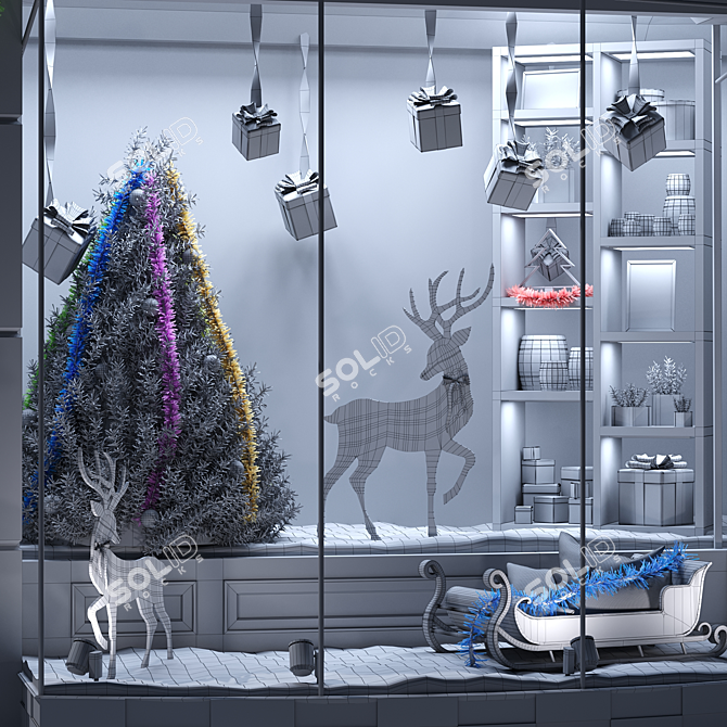 Festive Gift Shop Display 3D model image 5