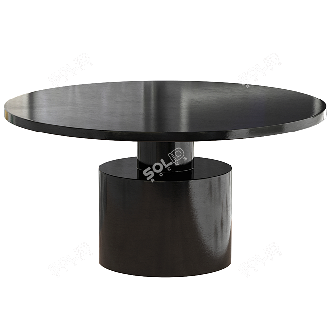 Sleek Metal Marlow Dining Table 3D model image 1