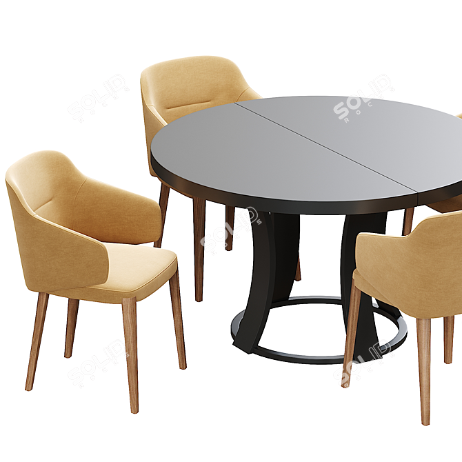 Potocco Concha Dining Set: Modern Elegance in Every Bite! 3D model image 2