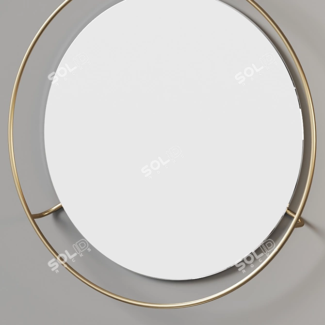 Sleek Round Wall Mirror 3D model image 3