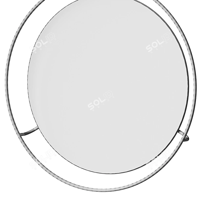 Sleek Round Wall Mirror 3D model image 4