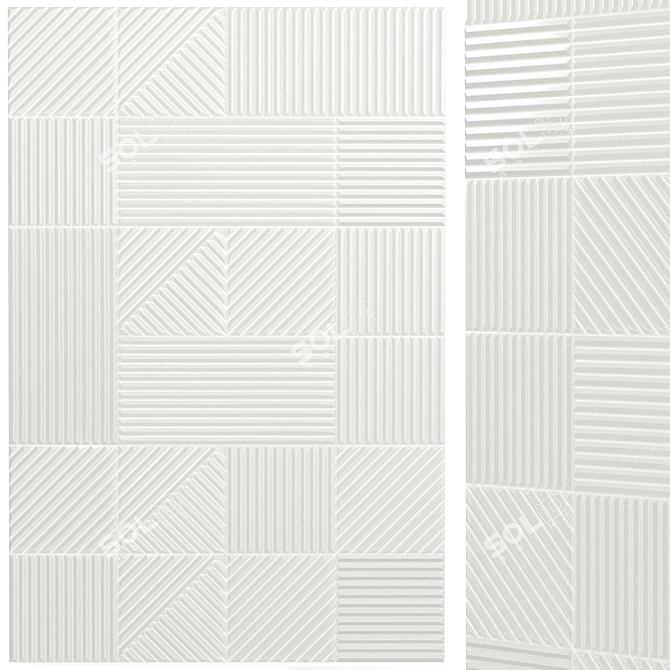 Renzo Grigio 3D Matte Porcelain Tile - Sleek and Modern Flooring Solution 3D model image 6