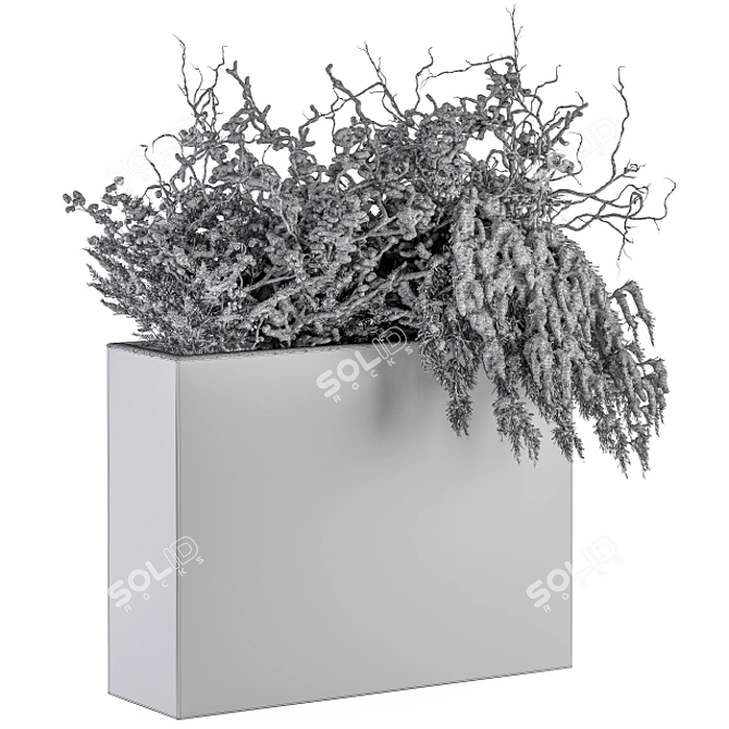 Snowy Boxed Outdoor Plant Set 3D model image 7